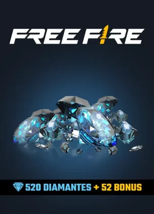 Free Fire: 520 Diamantes + 52 Bonus Diamantes